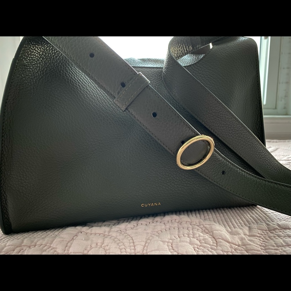 Cuyana Dark Olive Double Loop Bag